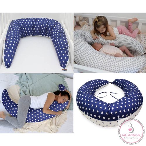 Scamp szoptatós párna formázott gombosvégű Manhattan Blue SZPG005