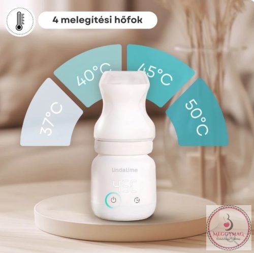 Lindalime Heat&Feed Hordozható Akkumulátoros Cumisüveg Gyorsmelegítő