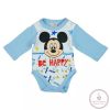 Disney Mickey "Be happy" hosszú ujjú baba body 68-as