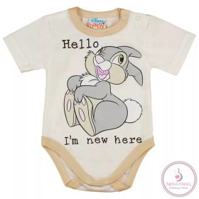 Rövid ujjú baba body Thumper nyuszi mintával, 74-es