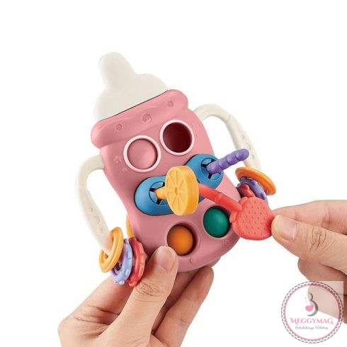 Moni zsinóros szenzoros játék Cumisüveg pink