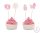 Cupcakes díszek - Baby Shower Lány 12 drb