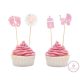 Cupcakes díszek - Baby Shower Lány 12 drb