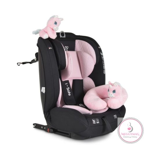 Moni ISAFE autósülés ISIZE és ISOFIX ülésemelővé alakítható 76-150cm PINK
