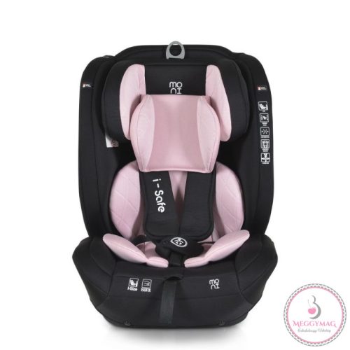 Moni ISAFE autósülés ISIZE és ISOFIX ülésmagasítóvá alakítható 76-150cm PINK