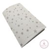 Vaganza pamut gumis lepedő mózeskosárhoz - 38x80 +-5cm - Szürke csillag 