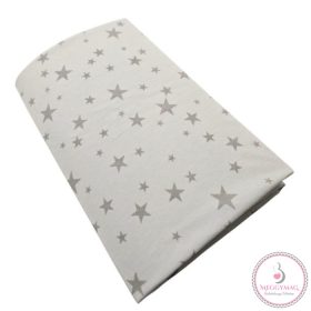   Vaganza pamut gumis lepedő mózeskosárhoz - 38x80 +-5cm - Szürke csillag 