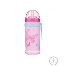   Canpol babies Sport itatópohár nemkifolyó szívószállal 350 ml 12h+ Lepkék rózsaszín
