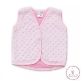 Baba mellény - Rózsaszín minky - 56
