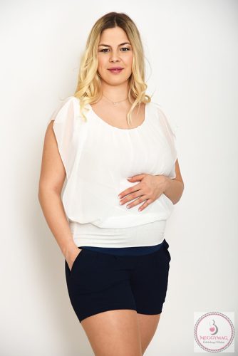 Muszlin kismama felső S/M - Fehér
