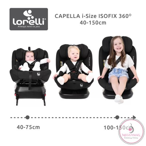Lorelli Capella autósülés ISOFIX 40-150cm - Black 