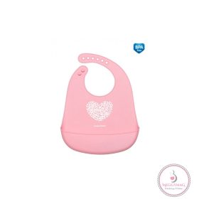 Canpol babies Szilikonos előke Pastelove-rózsaszín