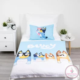Bluey Family gyerek, ovis ágyneműhuzat 100×135cm, 40×60 cm