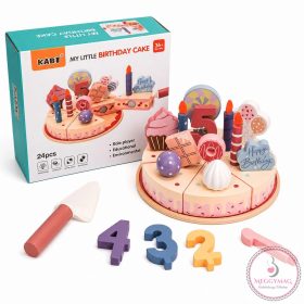 Fa játék szülinapi torta, rózsaszín (Kabi)
