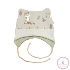   Symbyo Téli bélelt babasapka (huncutsapka), Bézs Rókás 44-46 cm