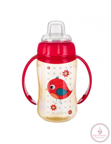 Tanulópohár puha ivócsőrrel 320 ml 6 h+ Cute Animals piros