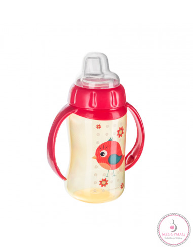 Tanulópohár puha ivócsőrrel 320 ml 6 h+ Cute Animals piros