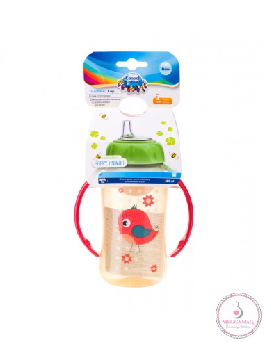 Tanulópohár puha ivócsőrrel 320 ml 6 h+ Cute Animals piros