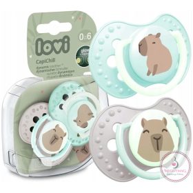   LOVI világító nyugtató cumi 0-6 hó 2 db. CapiChill Boy Capibara