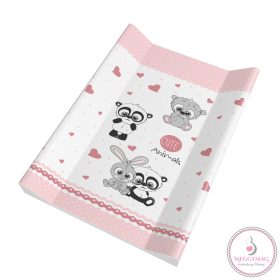 Merev pelenkázó lap 50*70 cm Cuki állatok pink