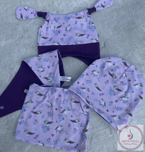 Symbyo baba füles sapka, Lila madárka 50-55 cm (kb. 2-4 éves)