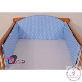   Rácsvédő, íves fejvédő kiságyba 200 x 25 cm kék csillagos 