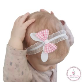 Minimanó baba fejpánt - pink masni 