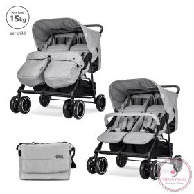 Lorelli Twin iker babakocsi - Grey + táska