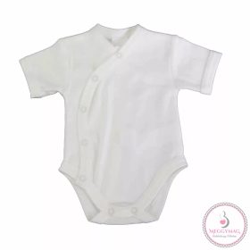 Rövid ujjú elöl patentos egyszínű baba body, 44-es