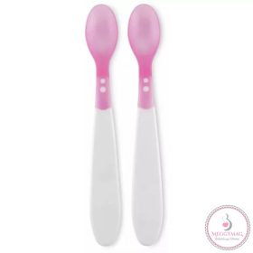 Lorelli etetőkanál hőérzékelős szilikon 2db pink