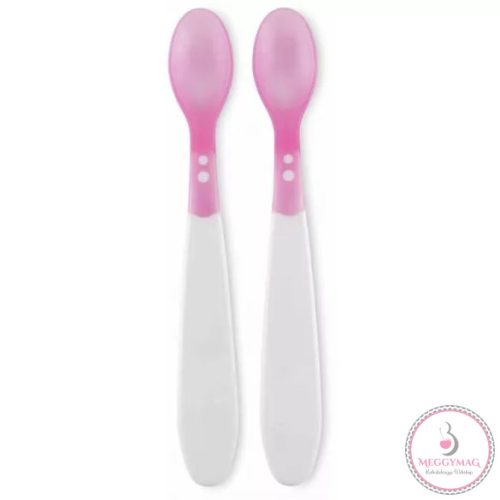 Lorelli etetőkanál hőérzékelős szilikon 2db pink