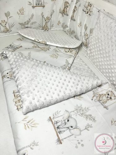 Gyönyörű pamut-minky babaszoba szett Szafari 