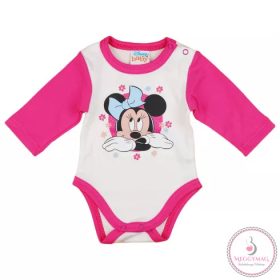Disney Minnie virágos hosszú ujjú baba body fehér, 80-as