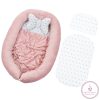 Berrybaby Babafészek szett - Púder minky - fehér csillagos 5 RÉSZES! 