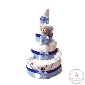 Négyszintes pelenkatorta, macis kiegészítőkkel