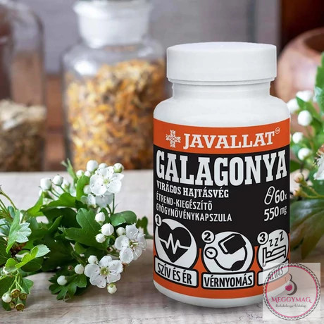 Galagonya virágos hajtásvég étrend-kiegészítő kapszula 