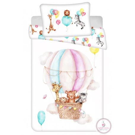 Animals Flying balloon, Állatos gyerek ágyneműhuzat 100×135cm, 40×60 cm