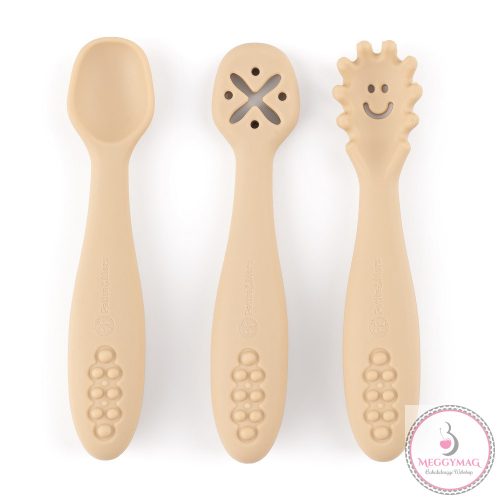 PETITE&MARS Szilikon gyakorló kanál szett 3 db Take&Match Desert Sand 6m+