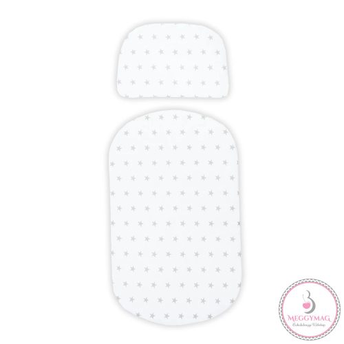 Berrybaby Babafészek szett - Menta minky - Fehér csillagos 5 RÉSZES! 