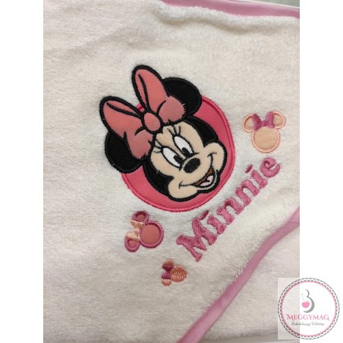 Disney Minnie egér kapucnis babatörölköző  70×70 cm Pink