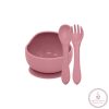 PETITE&MARS Szilikon 2 részes étkészlet TAKE&MATCH tál + evőeszközök Dusty Rose 6hó+
