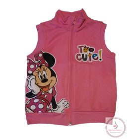   Cipzáras, pamut belül bolyhos kislány mellény Minnie egér mintával, 98-as