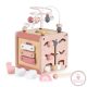 Moni Toys Fajáték fa activity kocka RÓZSASZÍN