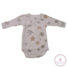   Hosszú ujjú elöl patentos baba body Csillagos mintával, 68-as