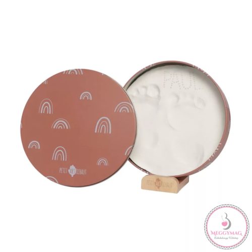 Petit Artichaut kéz- és lábnyomat készítő Baby Box kerek - Rainbow Terracotta