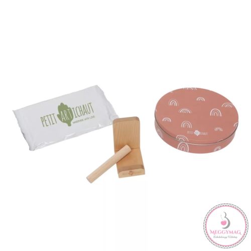 Petit Artichaut kéz- és lábnyomat készítő Baby Box kerek - Rainbow Terracotta