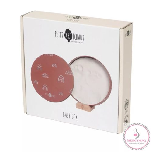 Petit Artichaut kéz- és lábnyomat készítő Baby Box kerek - Rainbow Terracotta