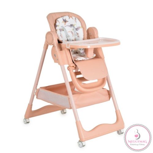 SURPRISE etetőszék szilikon tányérral, evőeszközzel, előkével PINK 
