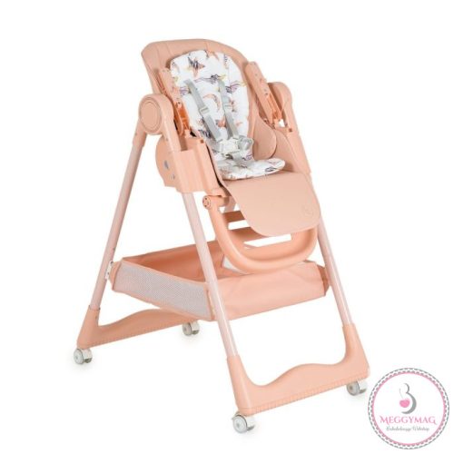 SURPRISE etetőszék szilikon tányérral, evőeszközzel, előkével PINK 