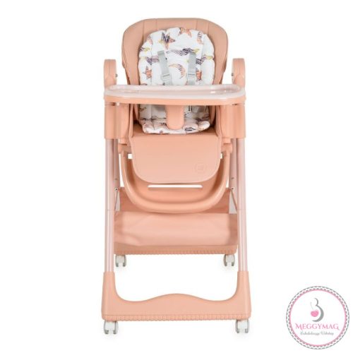 SURPRISE etetőszék szilikon tányérral, evőeszközzel, előkével PINK 